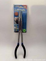 Front view of sealed ToolDeal 11-inch long-nose pliers package
