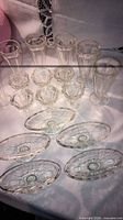 Group view of all three glassware types arranged on table