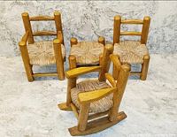 group shot of all four wooden doll furniture pieces