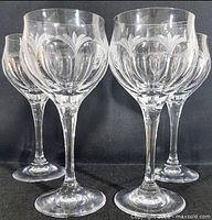 Group of four Peill & Putzler Diana crystal goblets front view