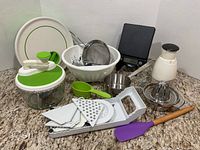 All kitchen gadgets grouped on countertop
