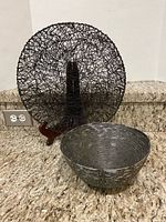 Both wire bowls together for size comparison