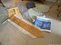 Group shot of all table linens laid out