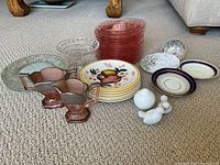 Entire lot showing glass, china, and accessories