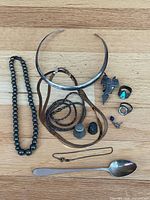 Overview of entire lot laid out on wood surface