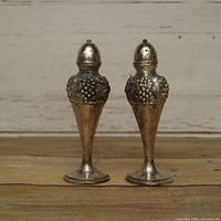 Front view of both silver plate shakers