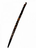 full length view of carved walking stick