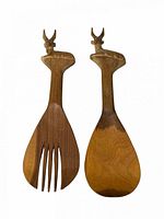 Fork and spoon front view