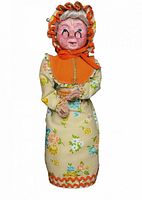 Front view of grandma pincushion doll showing overall appearance