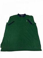 Full view of green polo shirt