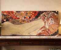 Front view of entire Klimt-inspired panel on tabletop