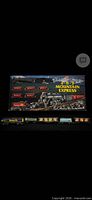 Front of Mountain Express boxed set with contents and loose extras displayed