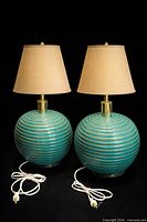 pair of lamps with shades shown for staging