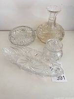 All four pinwheel crystal pieces grouped