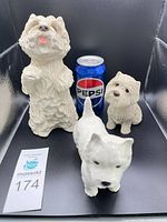 All three Westie figurines with size reference