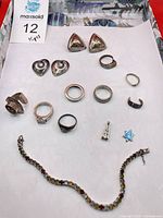 Overview of all jewellery pieces on tray