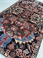 Angle close-up of rug surface and colours