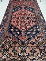 Full view of Zanjan rug showing entire design and size