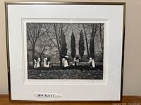 Full view of framed engraving with mat and frame