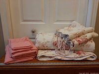 Quilt set and sheet set laid out together for scale