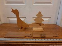 Front view of all four wooden craft blanks