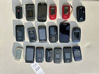 All 18 phones laid out in three rows