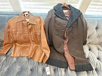 Leather jacket and wool coat full view