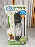 Front of retail box showing SodaStream Jet Home Soda Maker image and branding