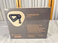 Front of sealed Theragun Elite box