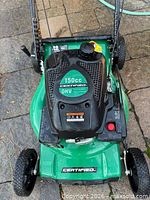 Top view showing Certified branding, 150cc OHV engine cover, overall wear