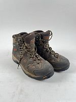 Front three-quarter view of both boots showing overall style and condition