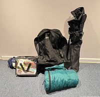 Group shot of all five camping items arranged on floor