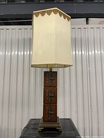 Full view of lamp with shade attached