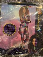 Retail packaging showing Celia costume details and size