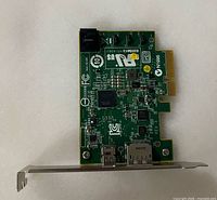 Front side of HP 716999-001 card showing components and PCIe edge connector