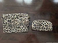 Front view of both leopard print bags
