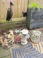 Group shot of all ornaments in situ against fence
