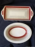 Top view of both Susie Cooper dishes showing size and pattern