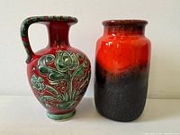 Front view of both pottery pieces