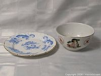 Rice bowl and saucer side by side