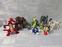 Group shot of all nine action figures