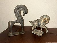 Front view of both horse sculptures