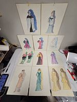 Overview of all eleven sketches laid out