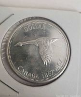 Obverse of 1967 silver dollar showing Canada goose design