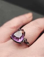 Ring on hand showing scale and stone color