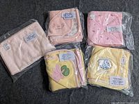 All five blankets bagged and labeled