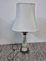 Full view of lamp with shade and cord