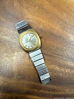 Front view of Timex wristwatch showing entire bracelet and dial