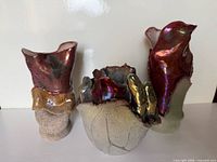 Group shot of all three vases front view