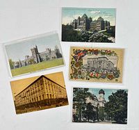 Front view of five early Toronto postcards